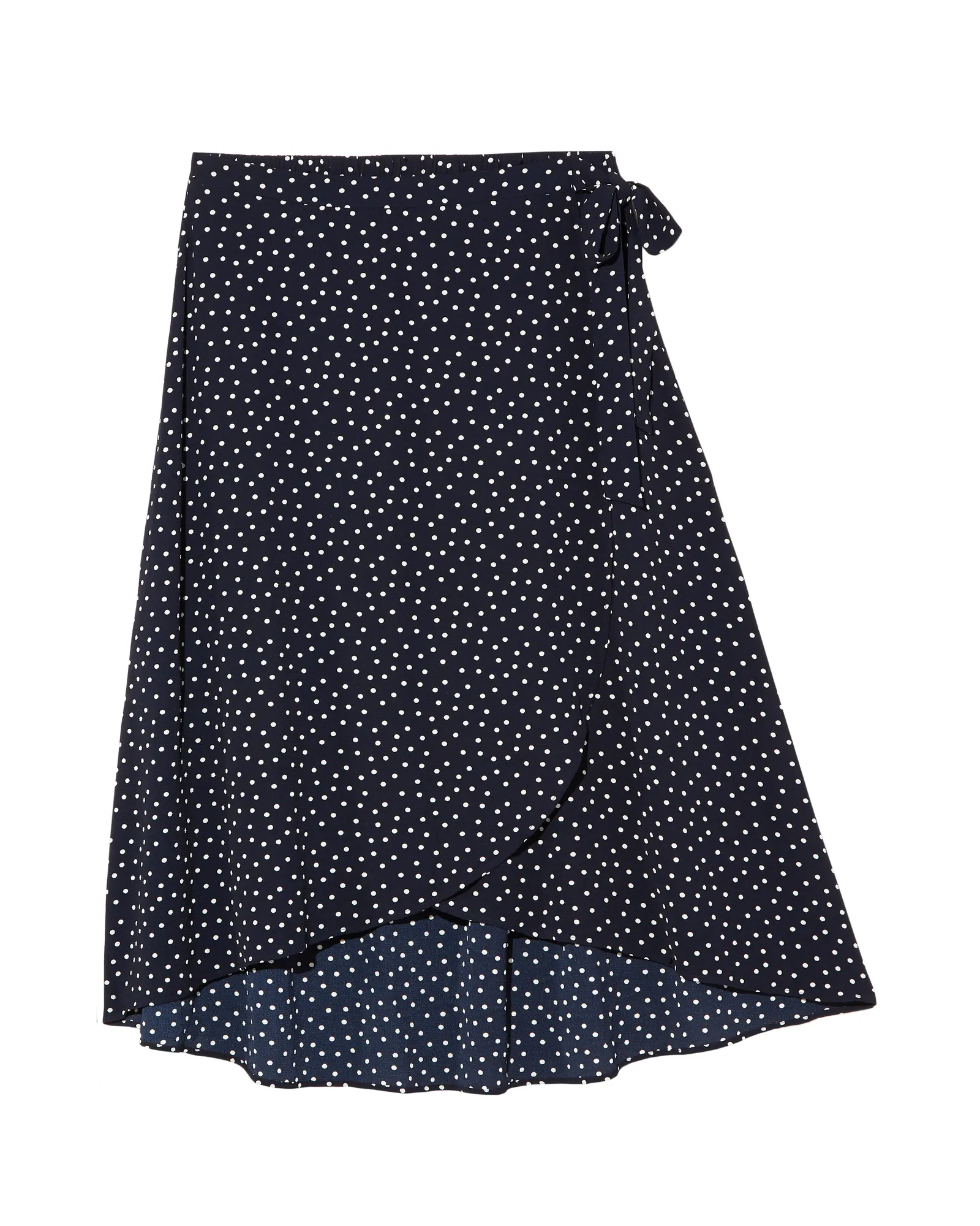 Buttercup High-Low Faux Wrap Skirt | Navy / White