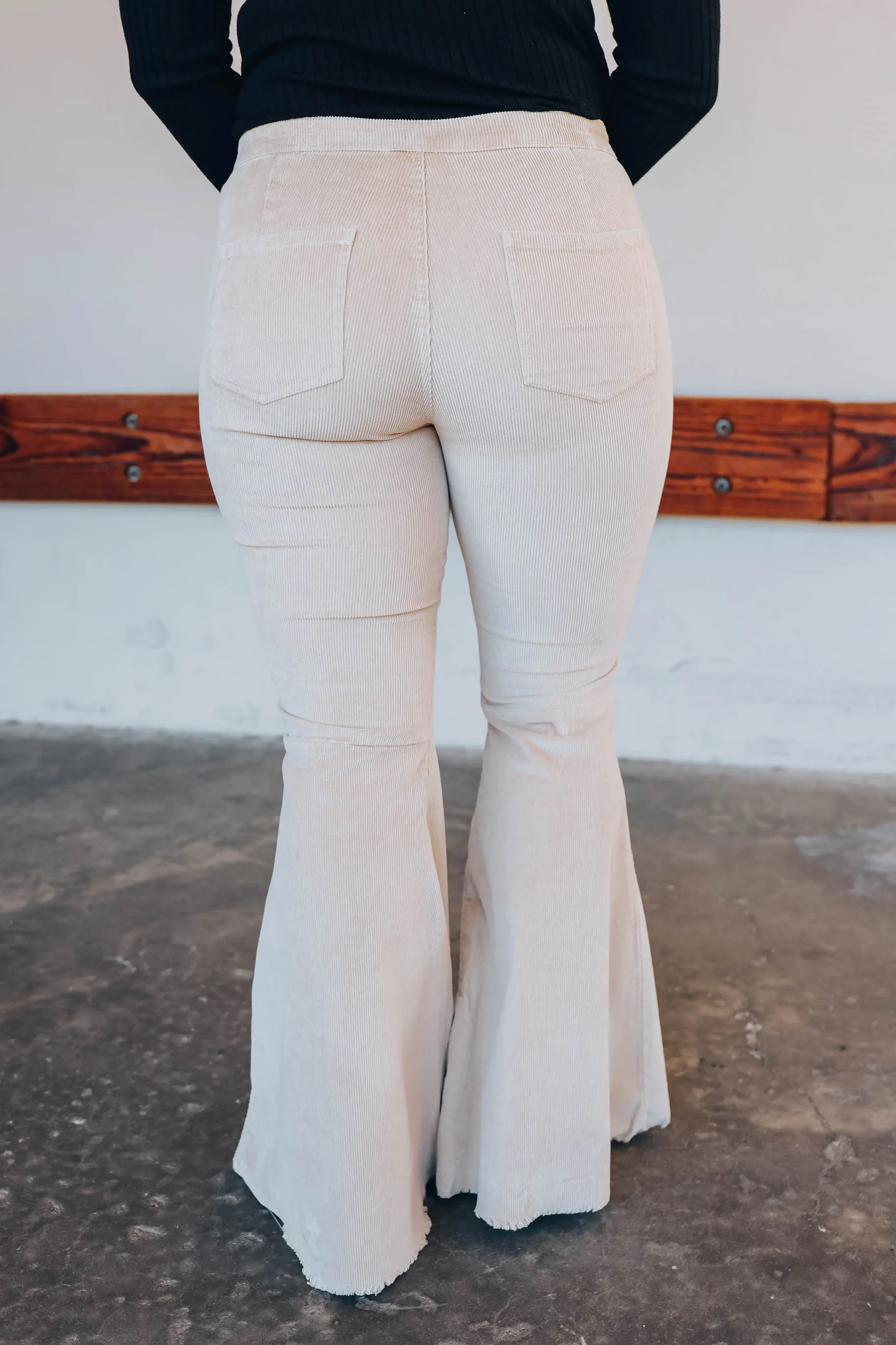 California Flare Corduroy Jeans - Cream