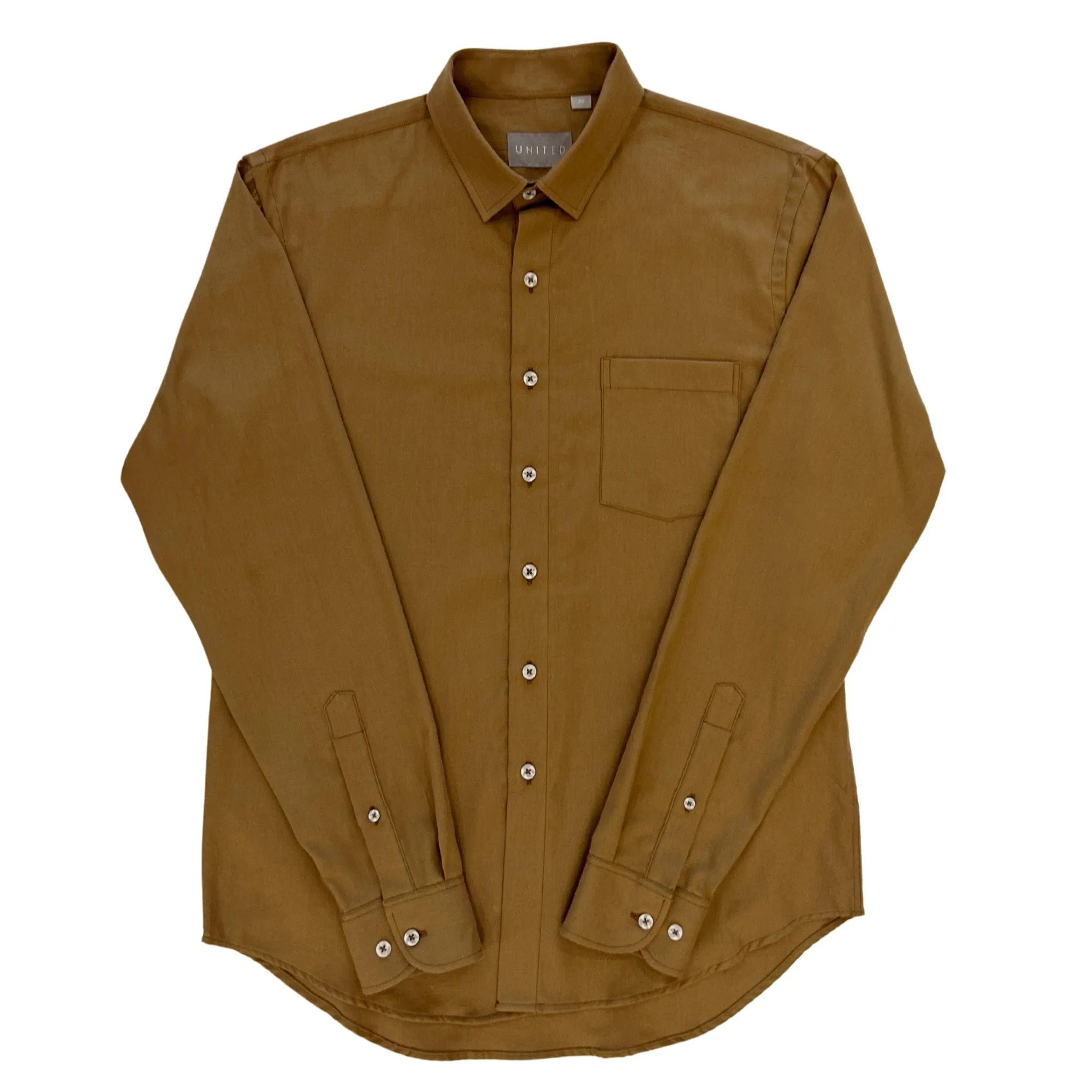 Camel Brush Cotton Twill Shirt