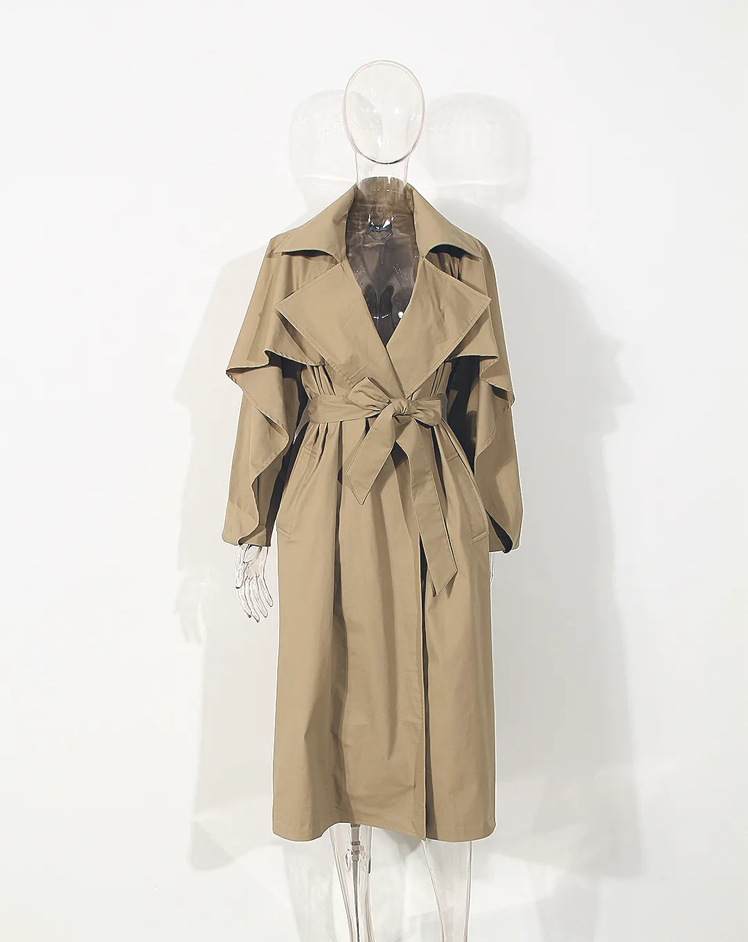 ♀Cape Style Long Trench Coat