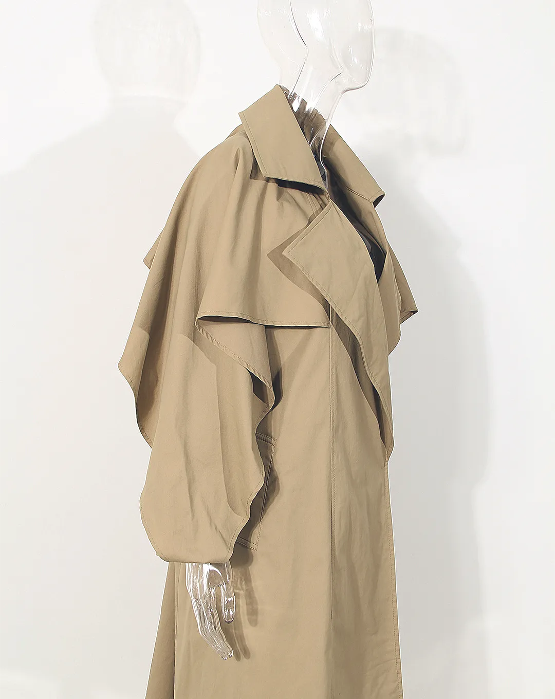 ♀Cape Style Long Trench Coat