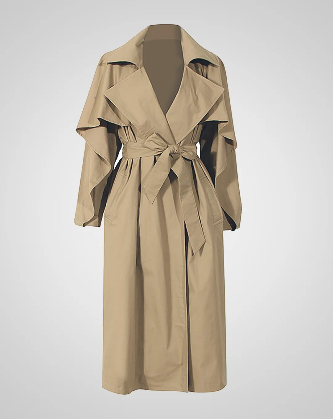 ♀Cape Style Long Trench Coat