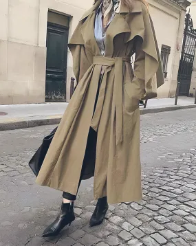 ♀Cape Style Long Trench Coat