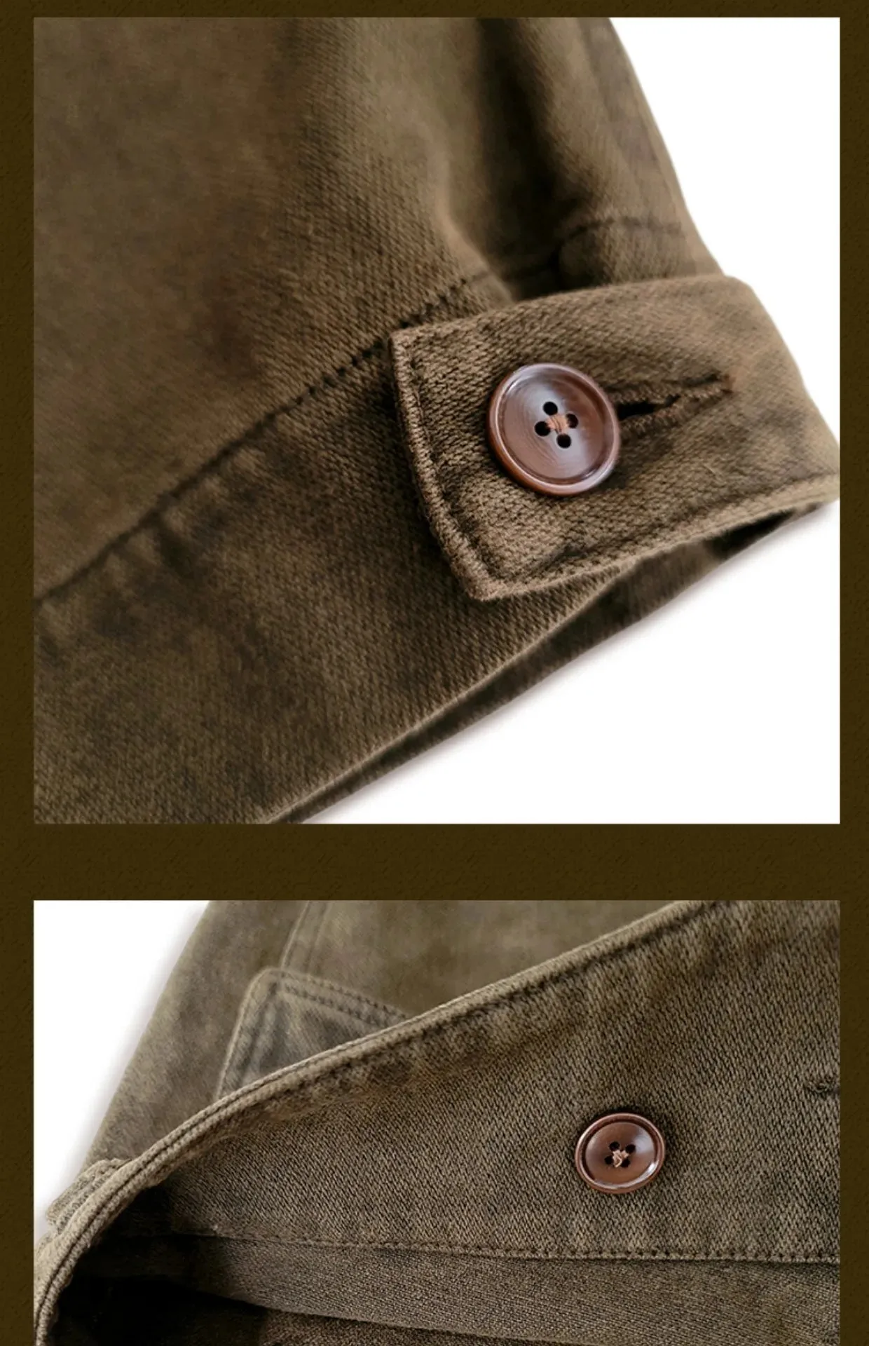 Cargo Pants for Men Loose Mid-Waist Green Coffee Pencil Pants - Vintage Safari Workwear