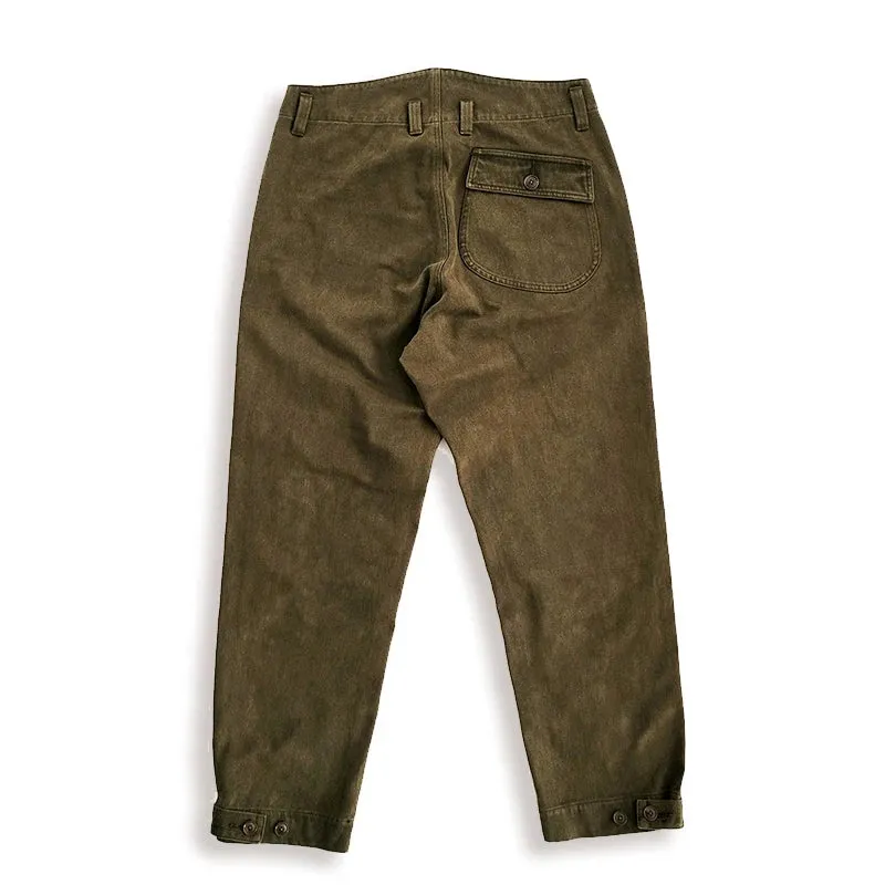 Cargo Pants for Men Loose Mid-Waist Green Coffee Pencil Pants - Vintage Safari Workwear