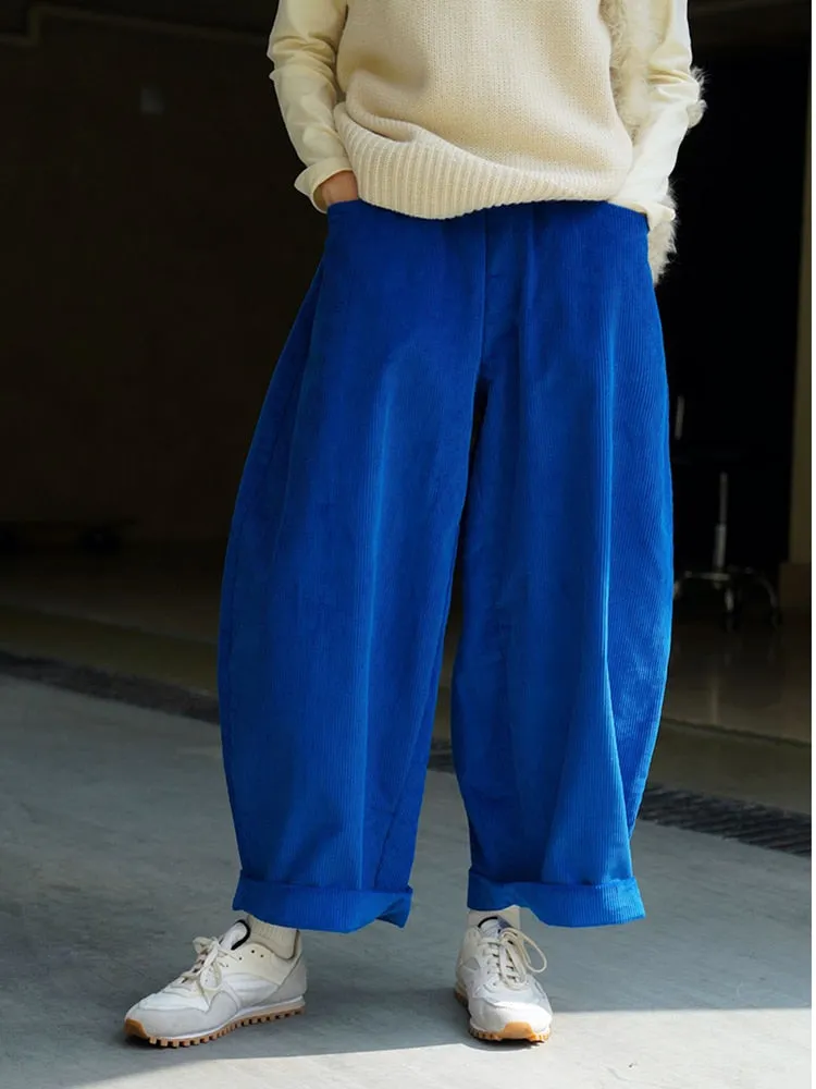 Casual High End Corduroy Wide Leg Pants