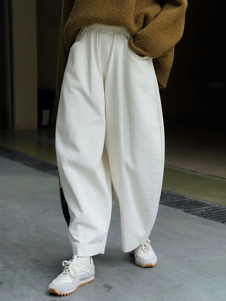 Casual High End Corduroy Wide Leg Pants