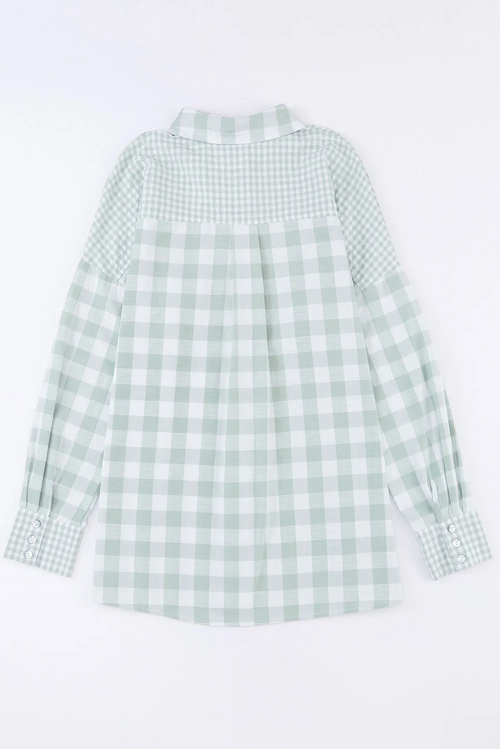 Checker Patchwork Long Sleeve Shirt