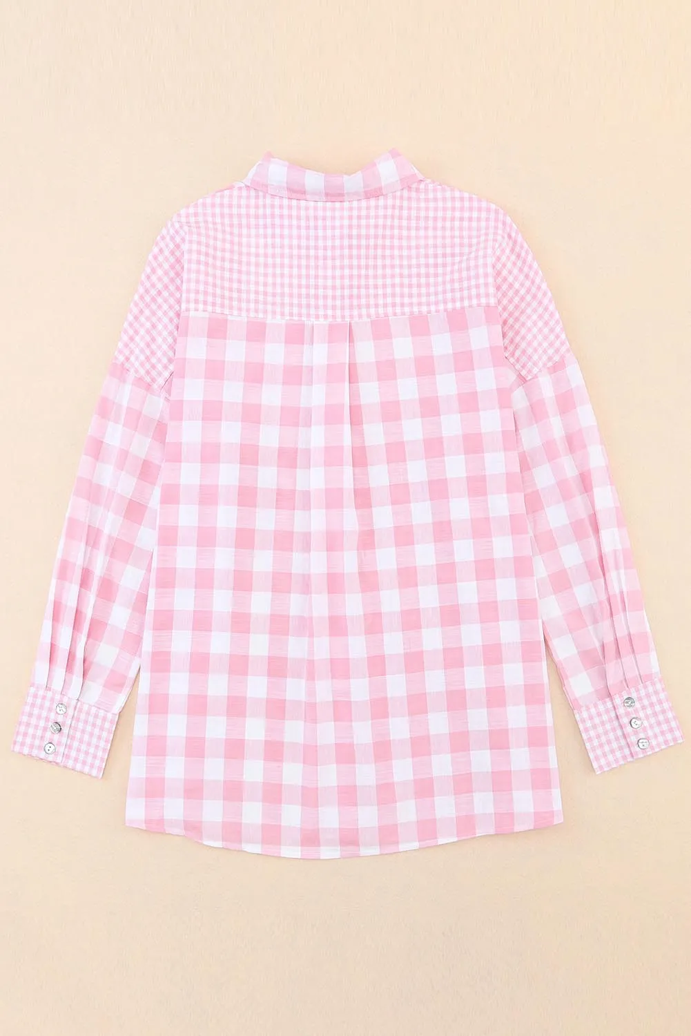 Checker Patchwork Long Sleeve Shirt