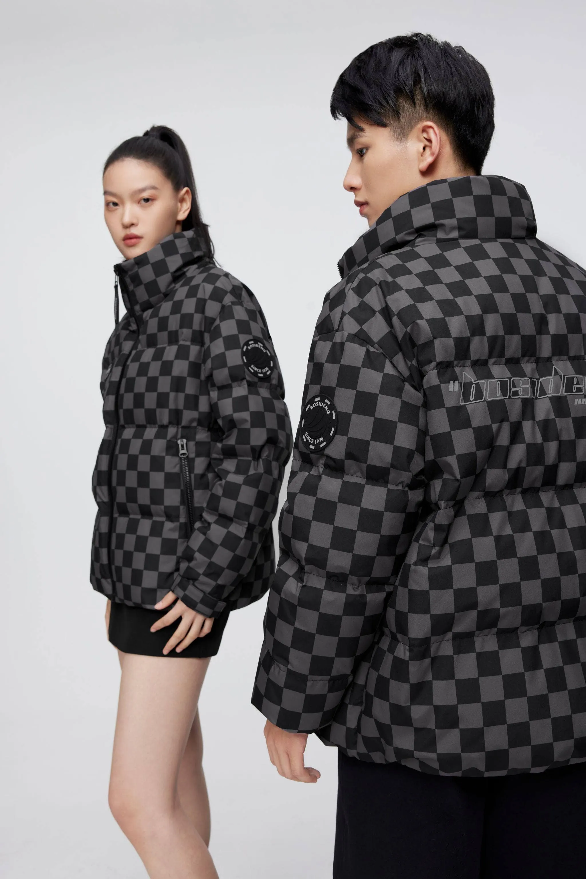 Checkerboard Short Down Puffer