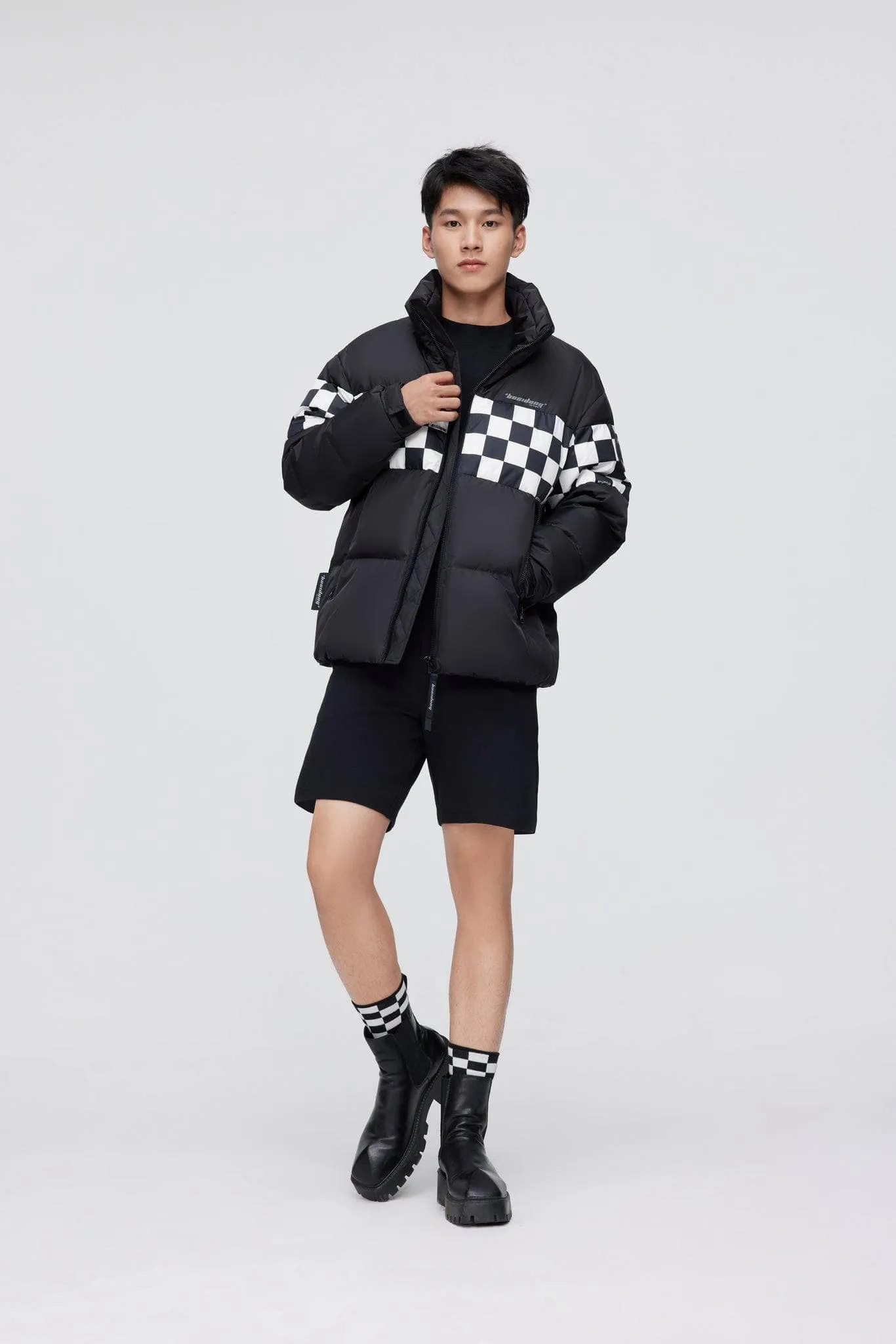 Checkerboard Short Down Puffer