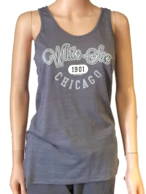 Chicago White Sox SAAG Women Gray Racerback Sleeveless Tri-Blend Tank Top