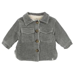 Corduroy w/Snowdrift Shacket- Heather Gray