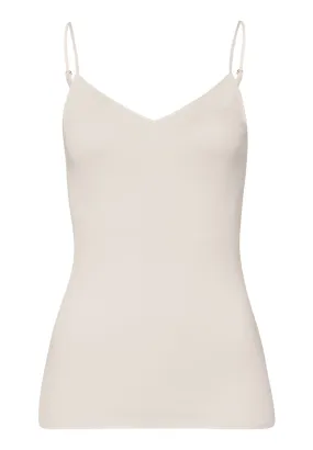 Cotton Seamless Cotton V-Neck Camisole | Pale Cream 71601-116