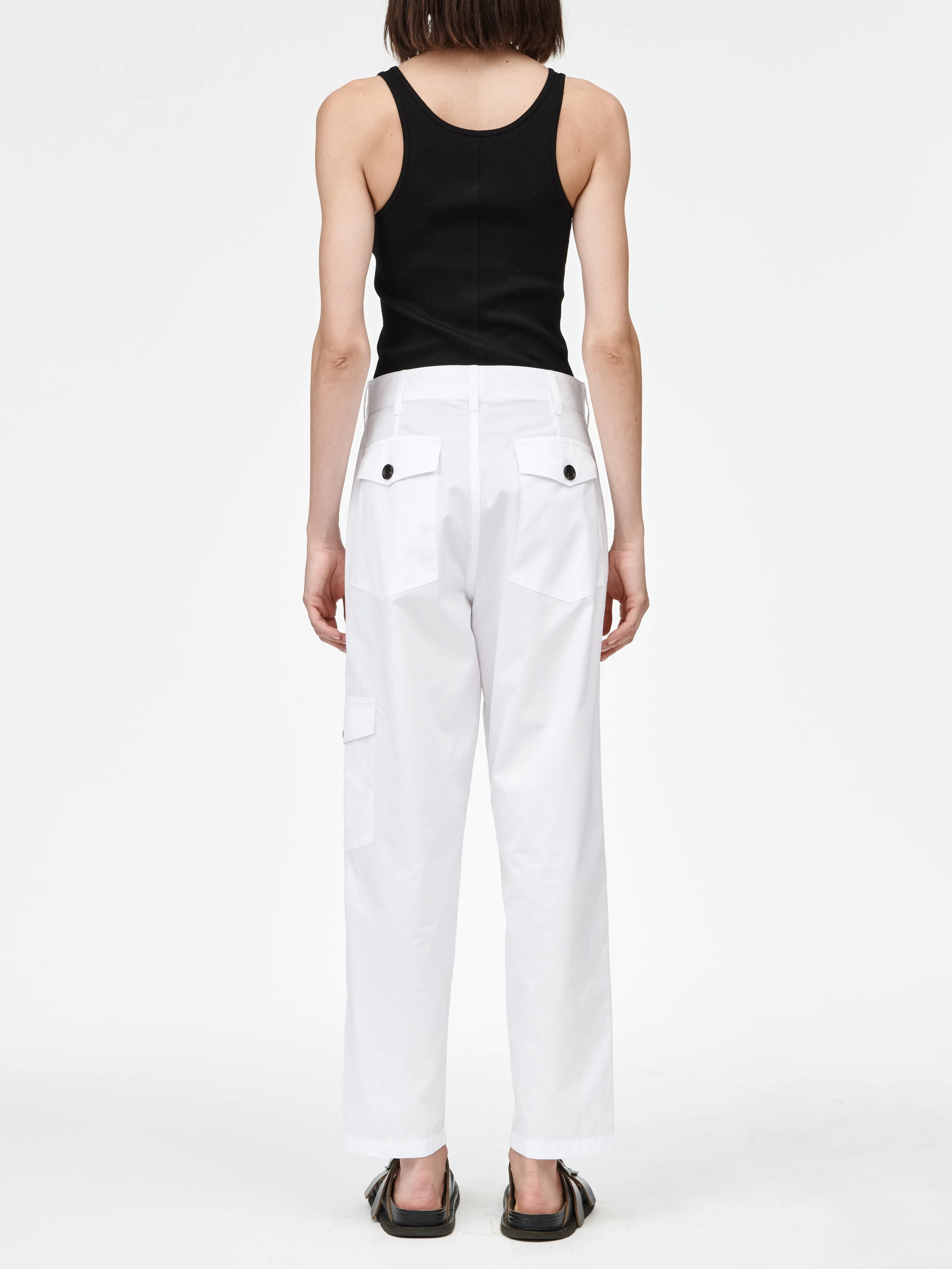 Cropped Cargo Pant in White