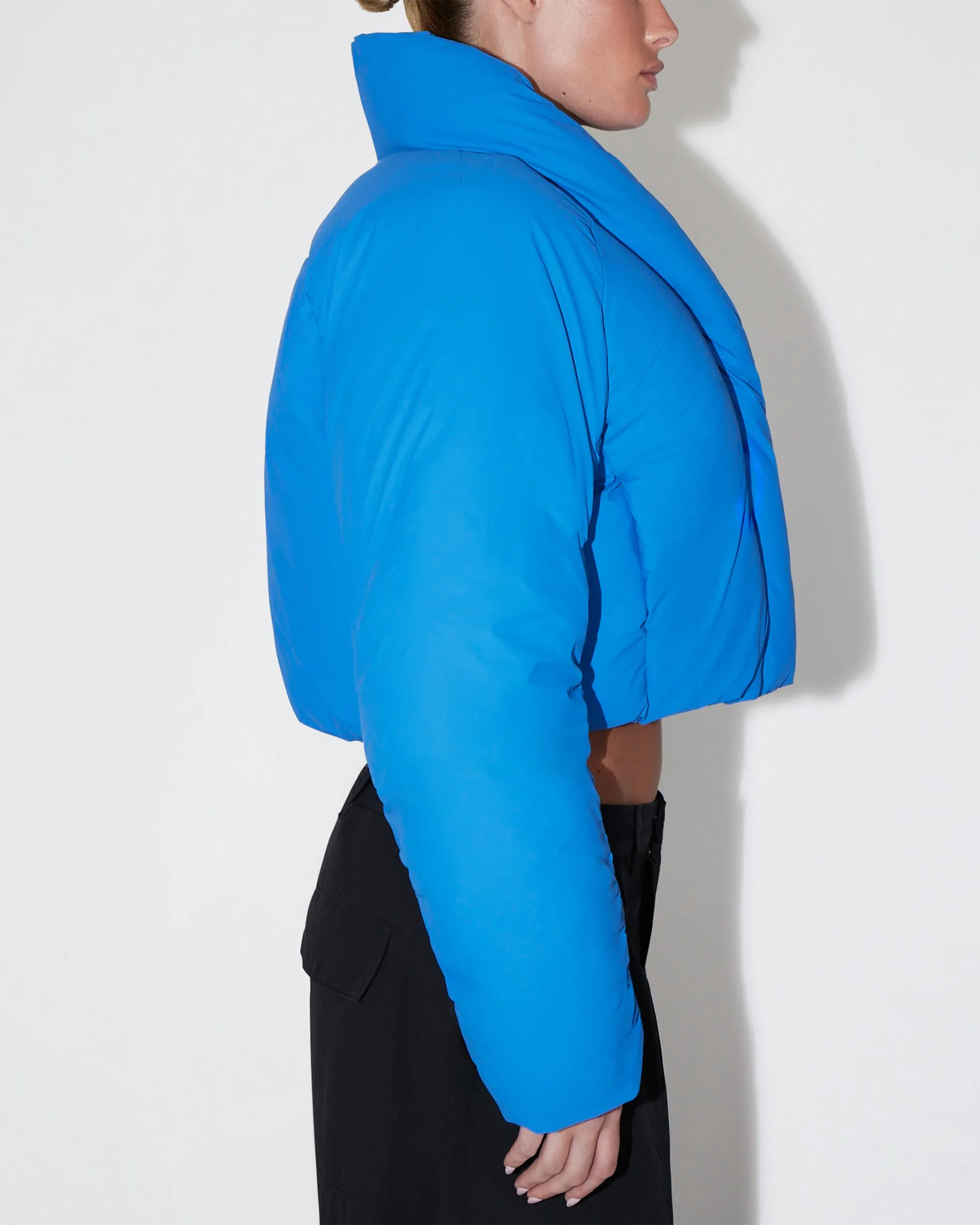 Cropped Puffer Jacket | Cobalt Blue