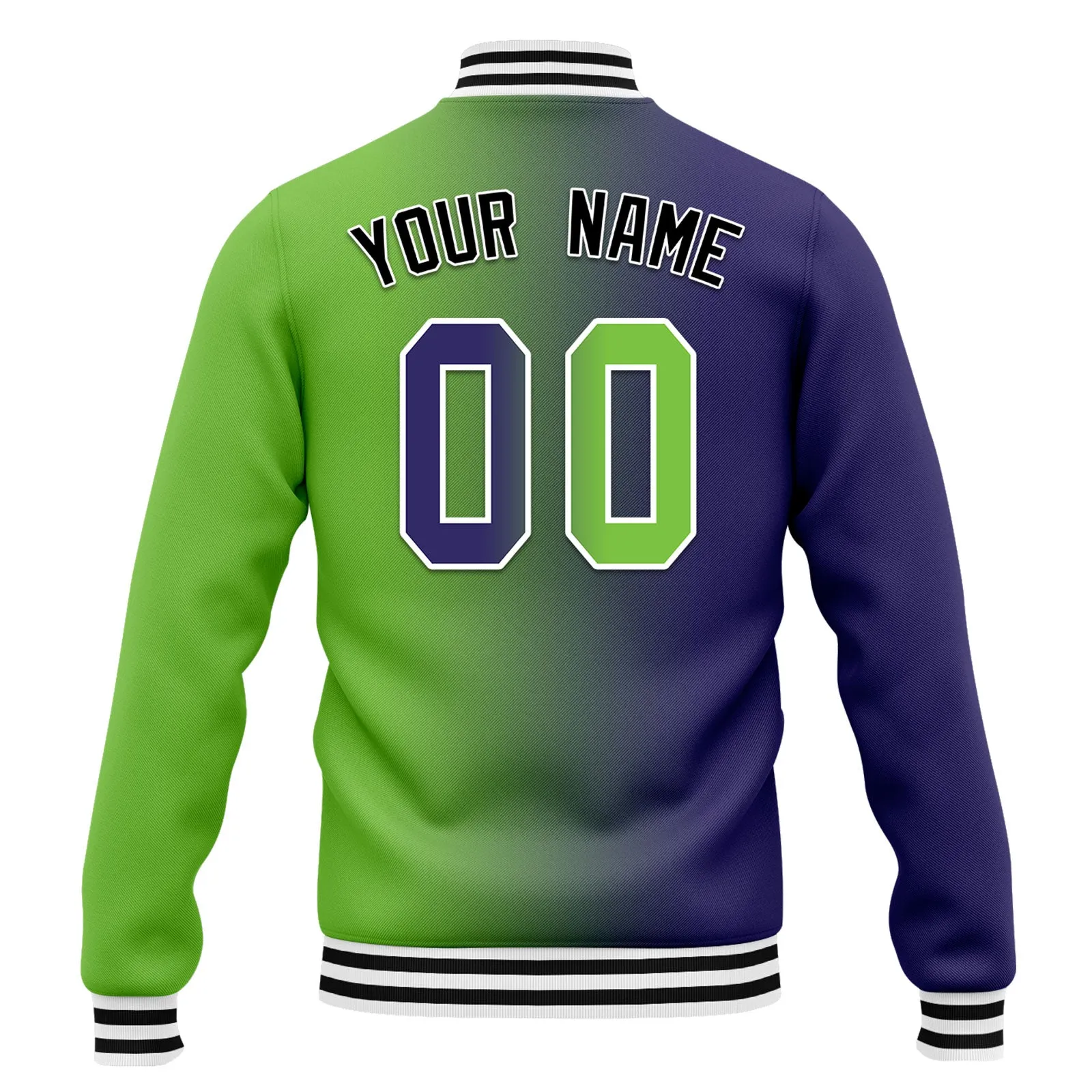 Custom Gradient Fashion Jacket Bomber Full-Snap Varsity Letterman Personalized Jacket FZ005-D028015-10