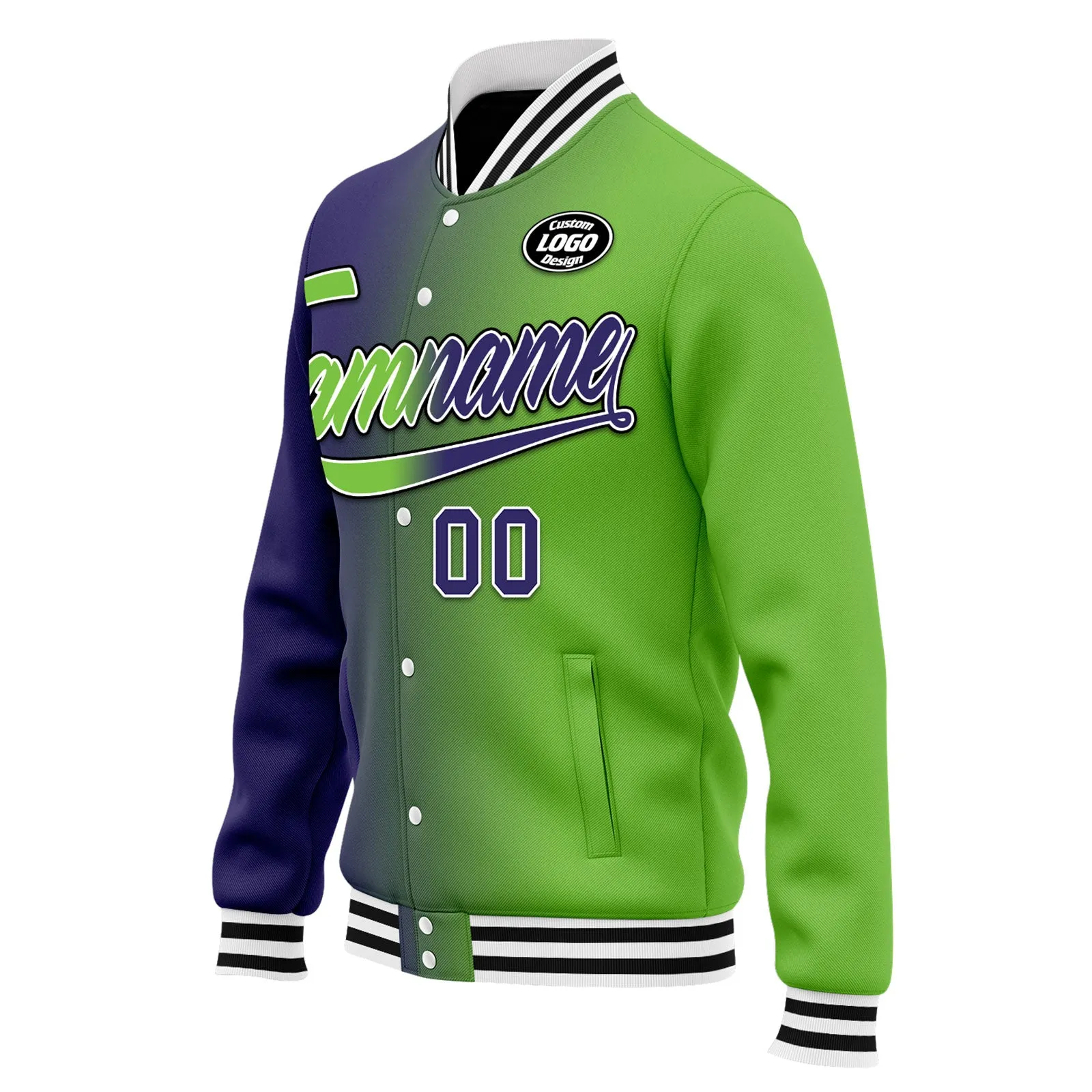 Custom Gradient Fashion Jacket Bomber Full-Snap Varsity Letterman Personalized Jacket FZ005-D028015-10