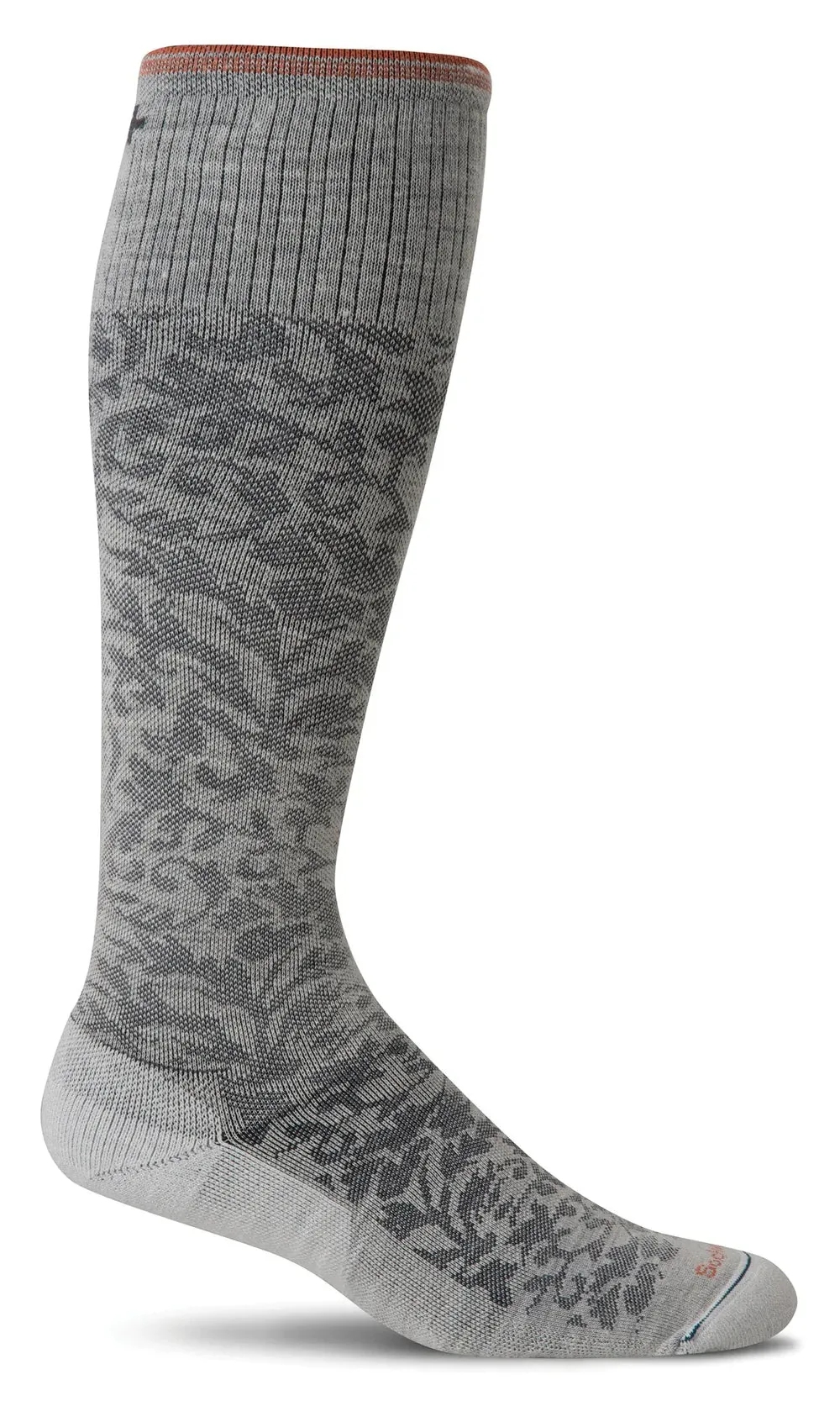 Damask Women's Bamboo/Merino Moderate Graduated Compression Socks in Oyster