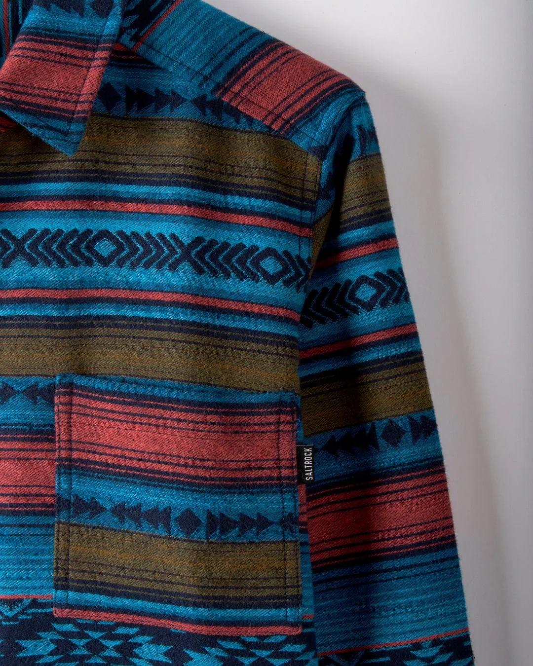 Dani - Boxy Aztec Shirt - Blue