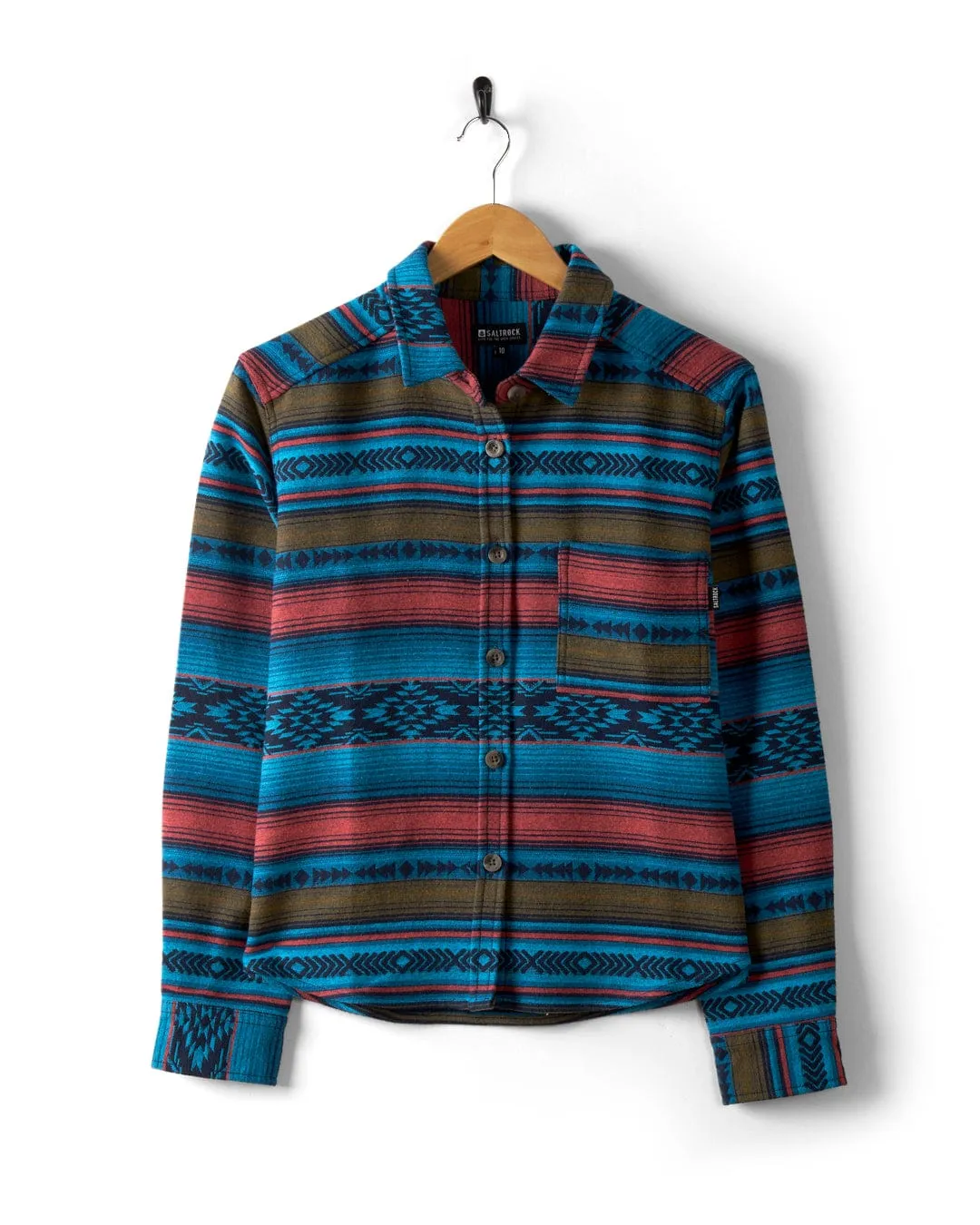 Dani - Boxy Aztec Shirt - Blue