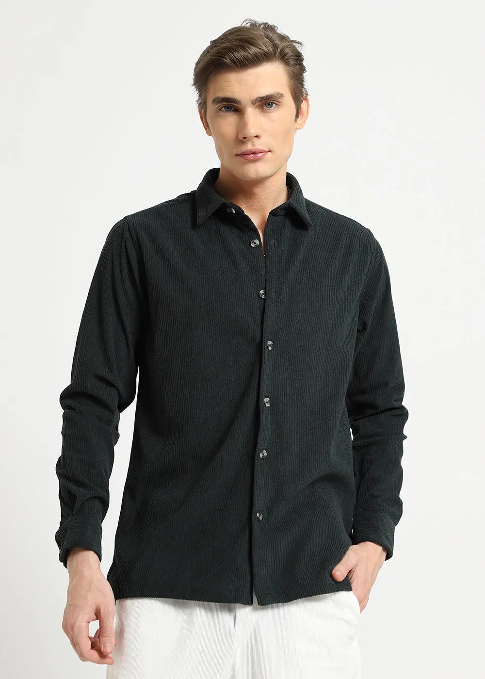 Deep Teal Corduroy Shirt