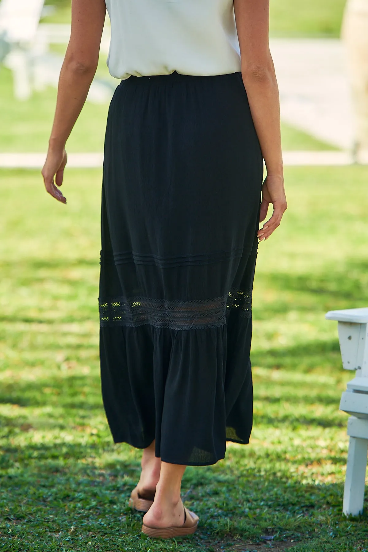 Dharma Black Lace Maxi Skirt