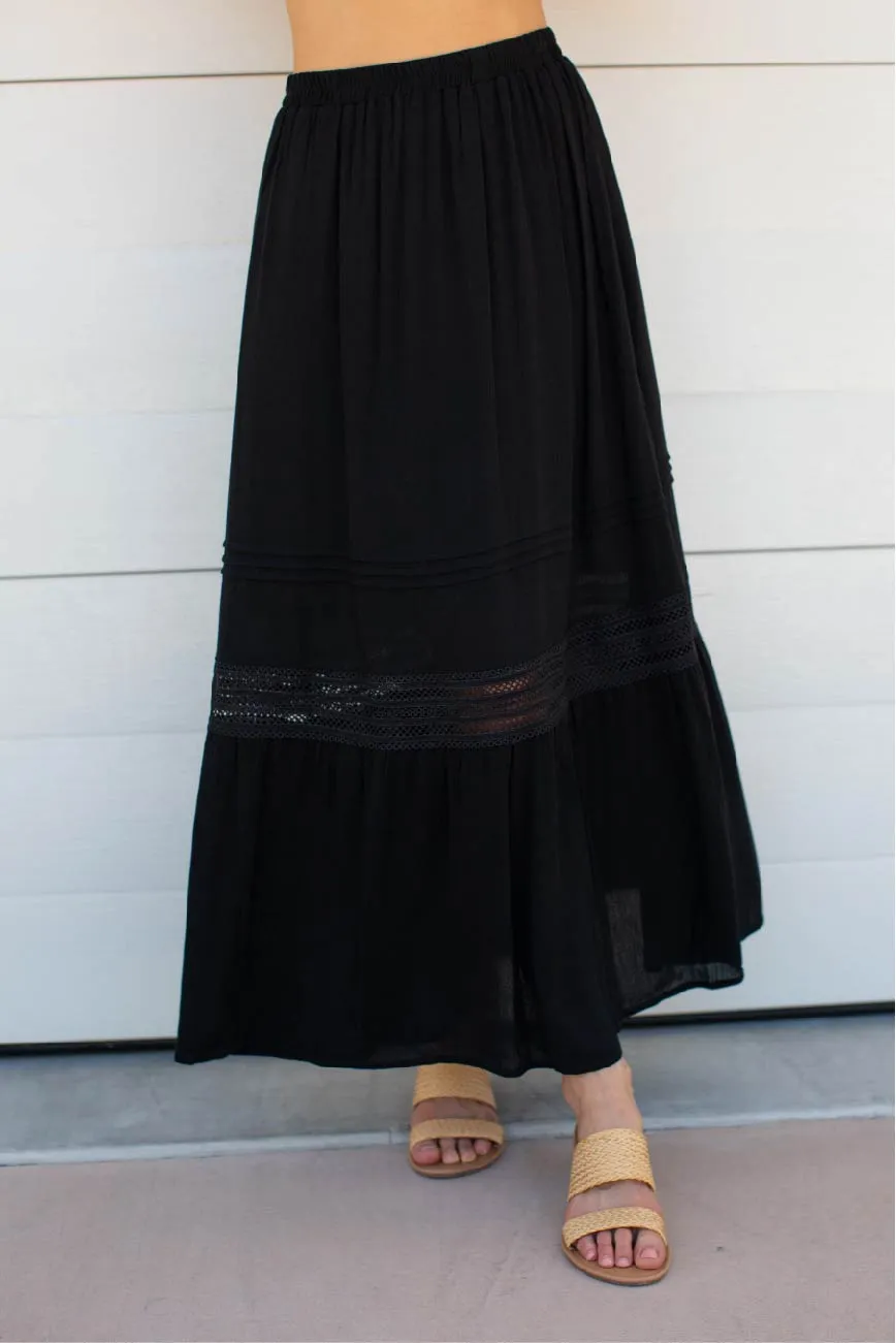 Dharma Black Lace Maxi Skirt