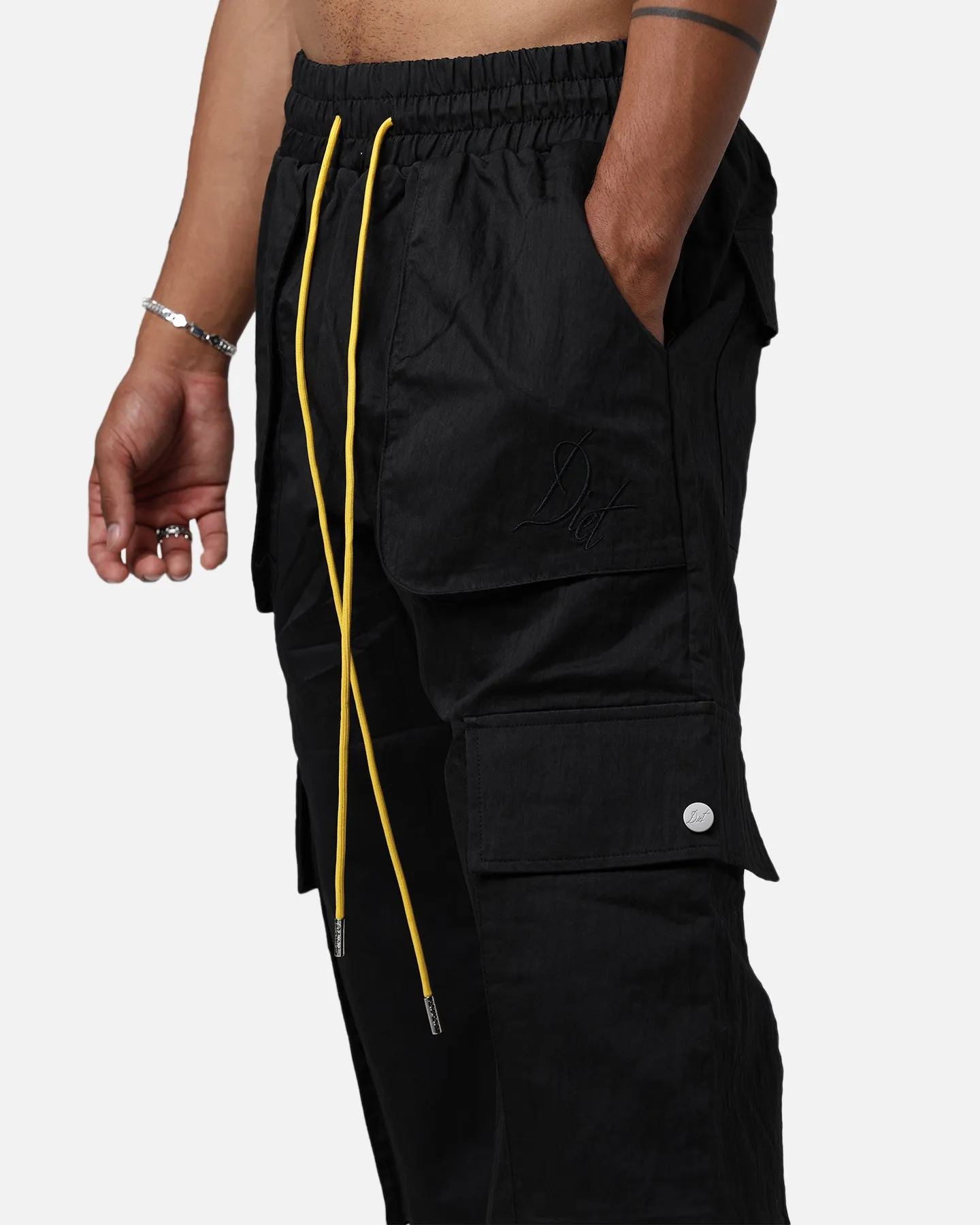 Diet Starts Monday Nylon Cargo Pants Black