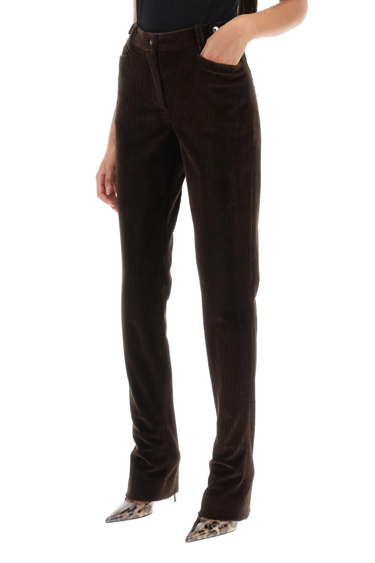 Dolce & Gabbana Bell-Bottom Corduroy Pants