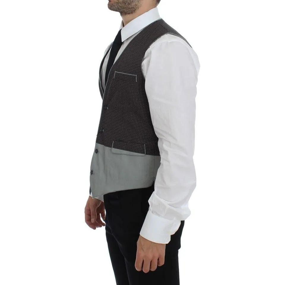 Dolce & Gabbana Elegant Gray Cotton Dress Vest