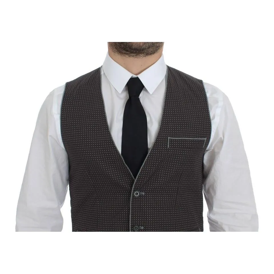 Dolce & Gabbana Elegant Gray Cotton Dress Vest