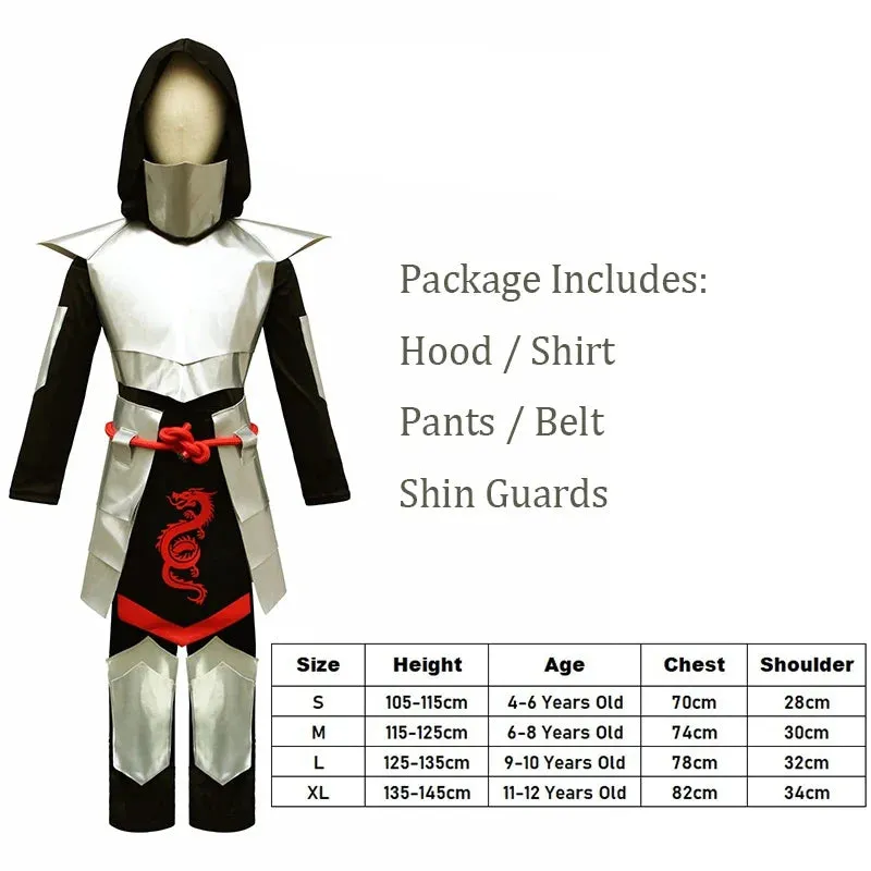 Dragon Silver Outfit Ninja Kid Costumes