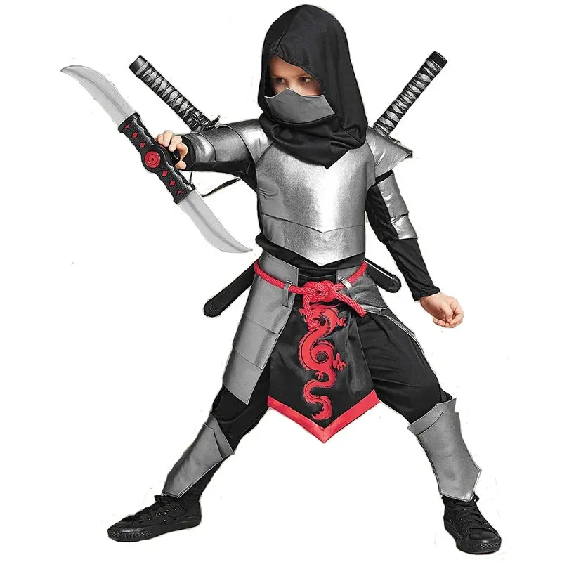 Dragon Silver Outfit Ninja Kid Costumes