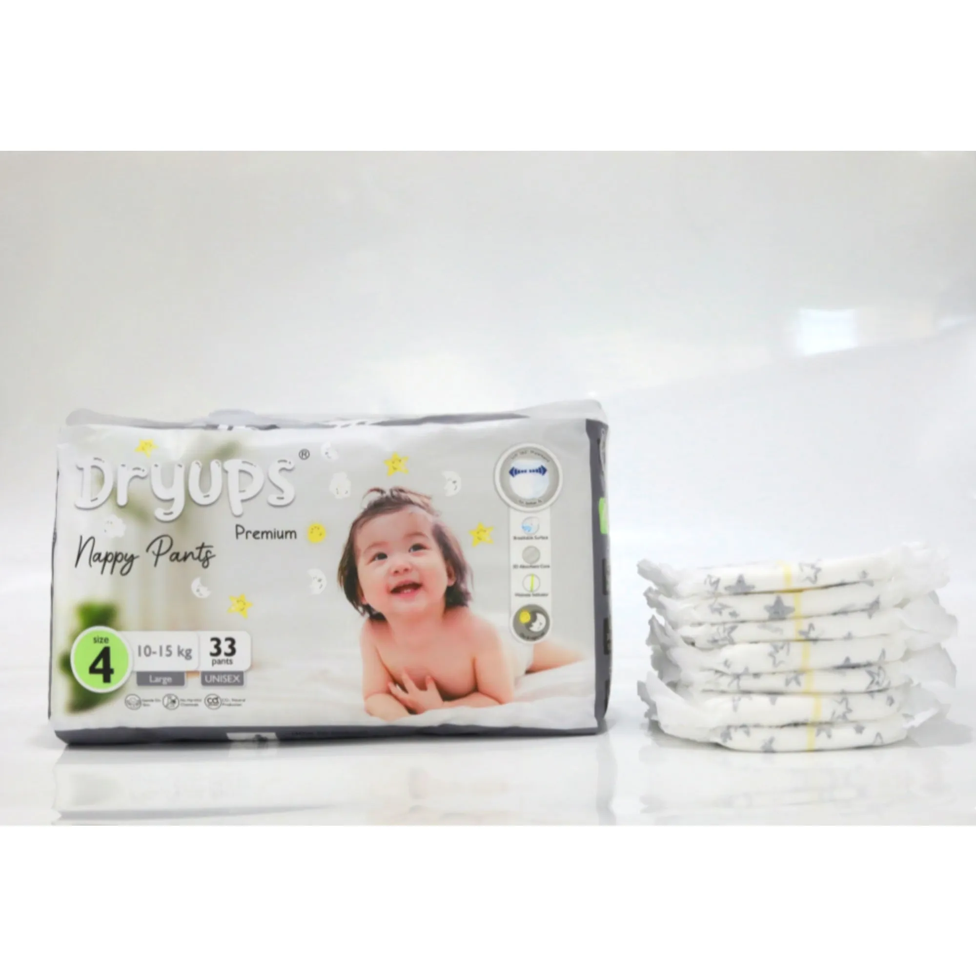 Dryups Premium Nappy Pants Unisex Size 4 Large (10-15kg)