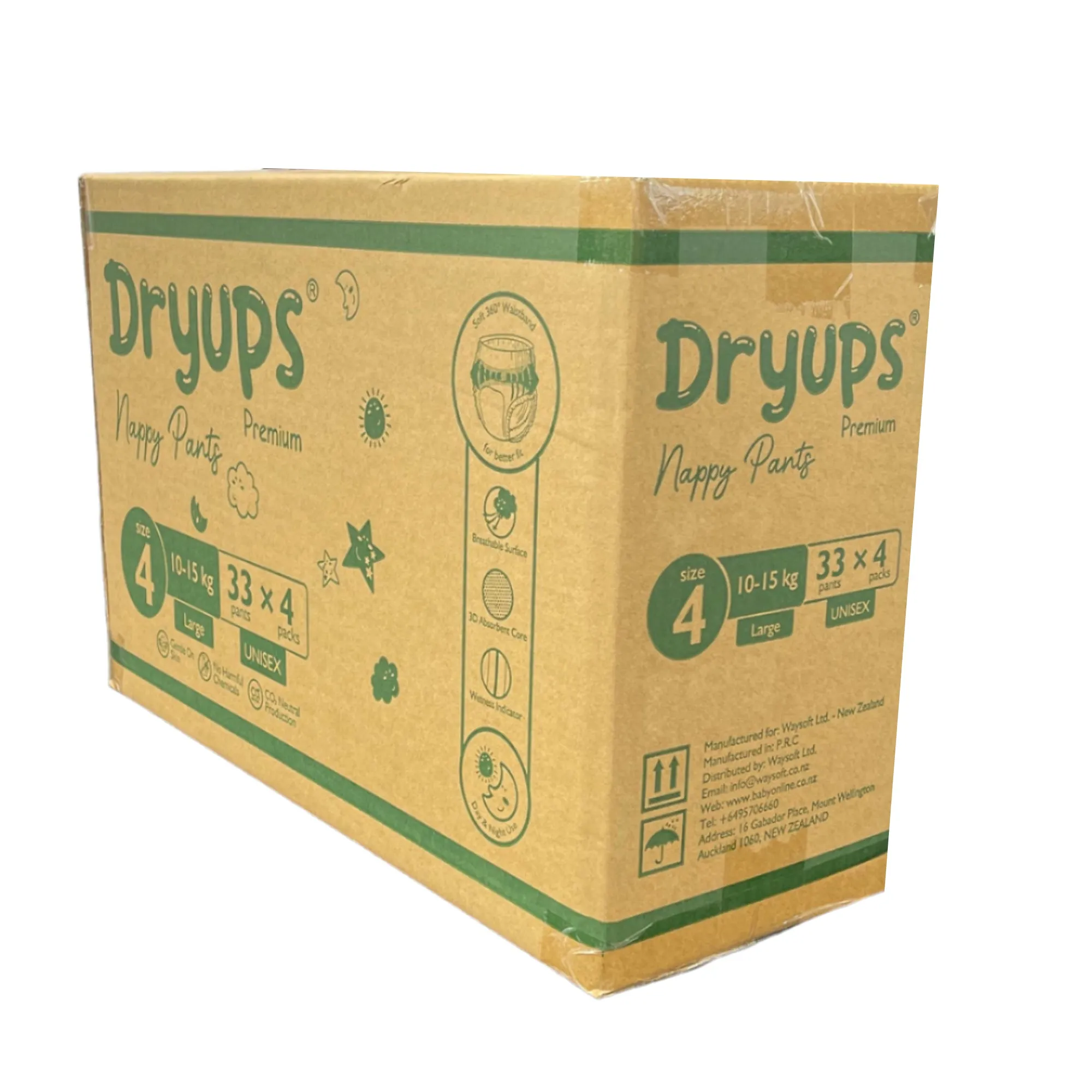 Dryups Premium Nappy Pants Unisex Size 4 Large (10-15kg)