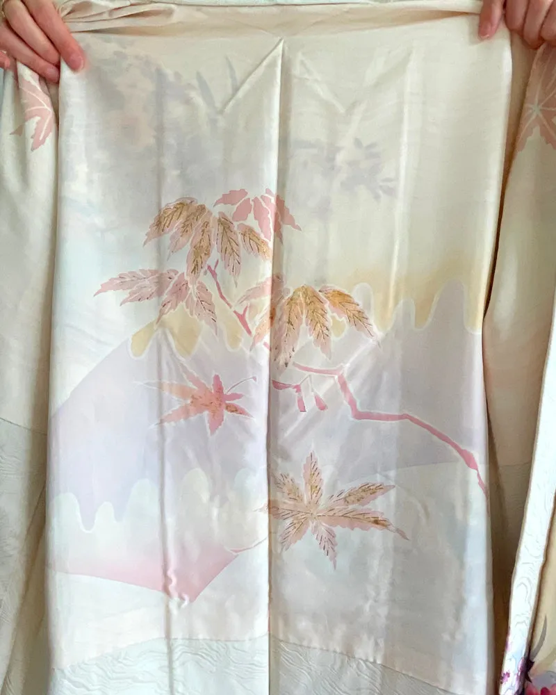 Embroidery of Japanese Traditional Flower Haori Kimono Jacket