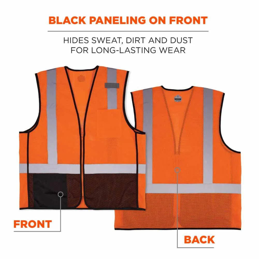 Ergodyne 23023 8210ZBK S/M Orange Hi Vis Safety Vest