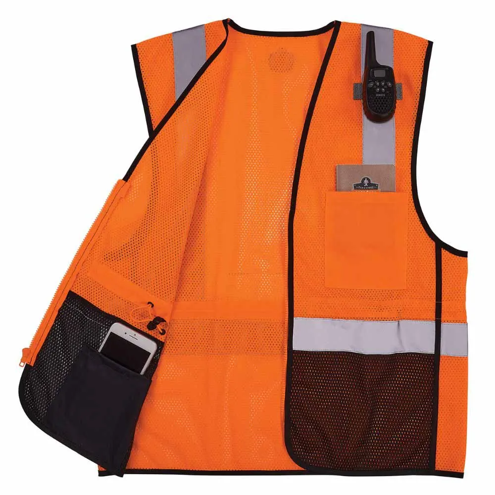 Ergodyne 23023 8210ZBK S/M Orange Hi Vis Safety Vest