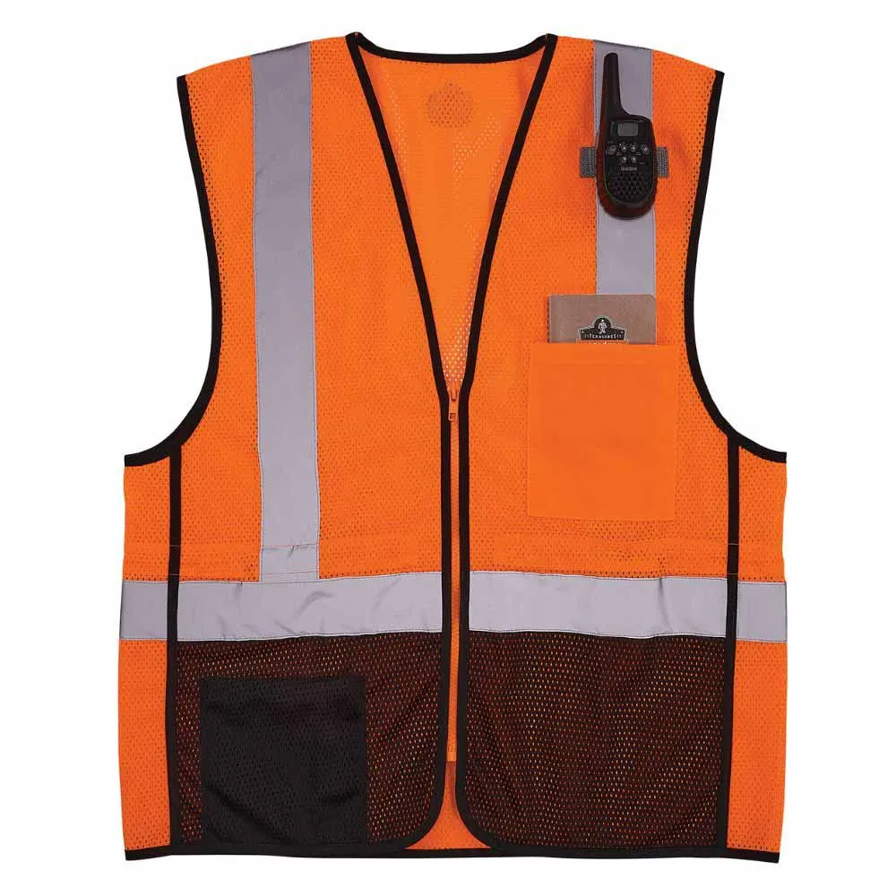 Ergodyne 23023 8210ZBK S/M Orange Hi Vis Safety Vest