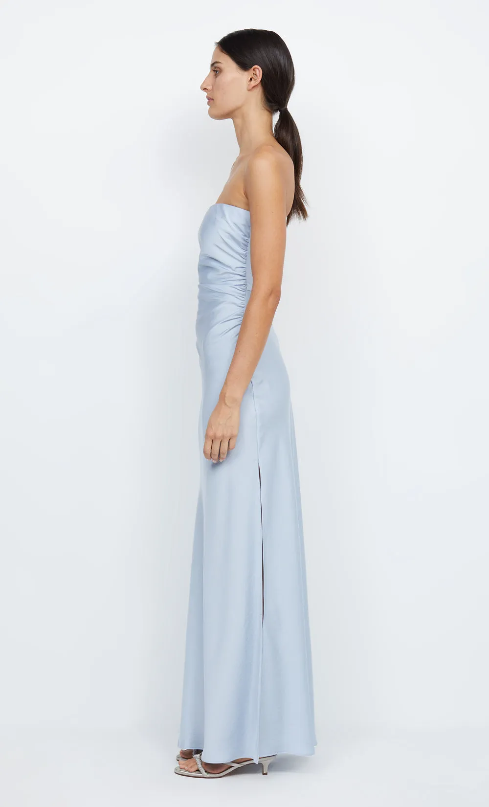 ETERNITY STRAPLESS MAXI DRESS - DUSTY BLUE