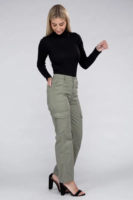 Everyday Wear Elastic-Waist Cargo Pants // 3 Colors