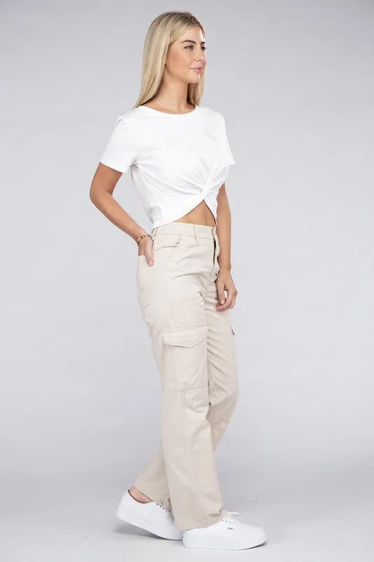 Everyday Wear Elastic-Waist Cargo Pants // 3 Colors