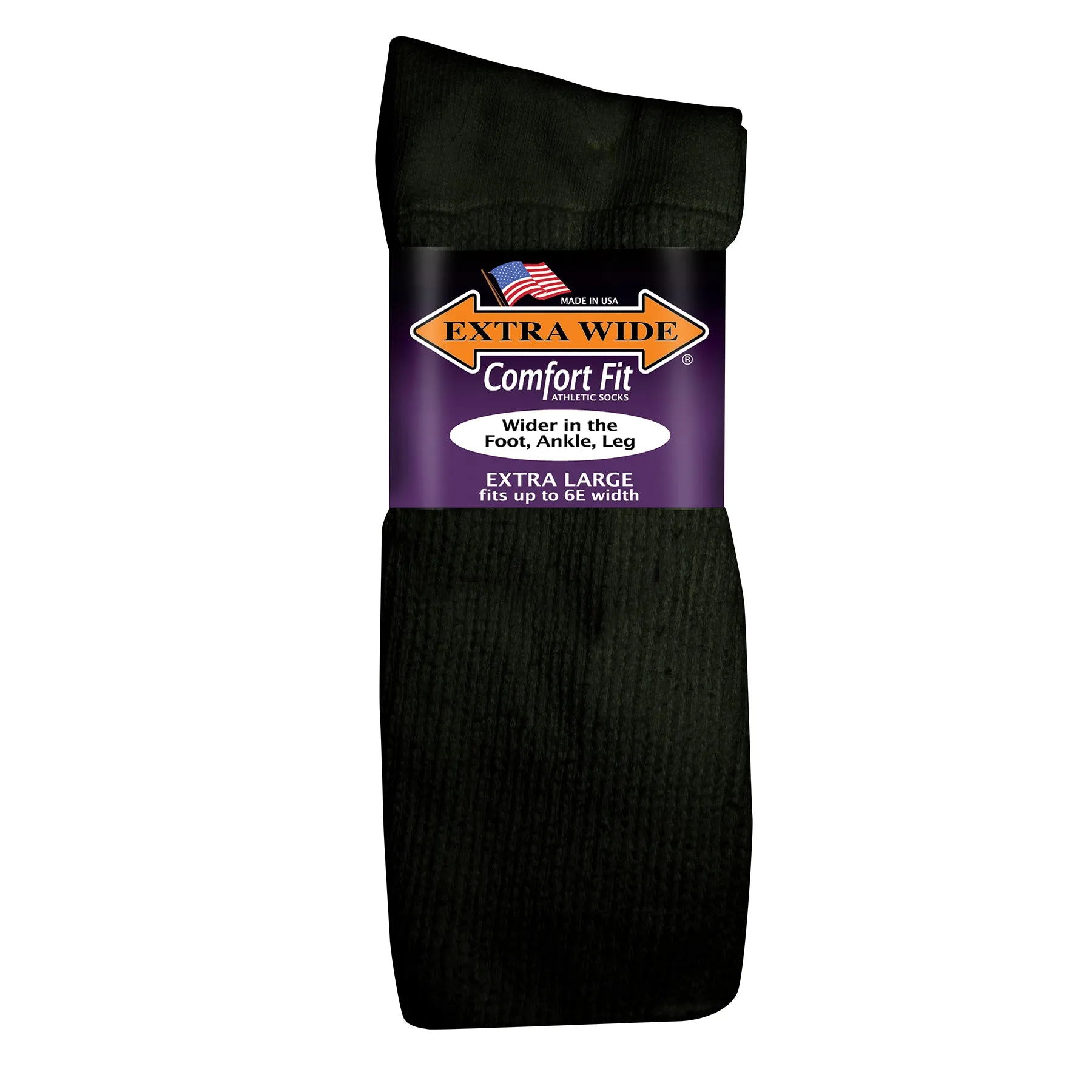 Extra Wide Athletic Crew Socks