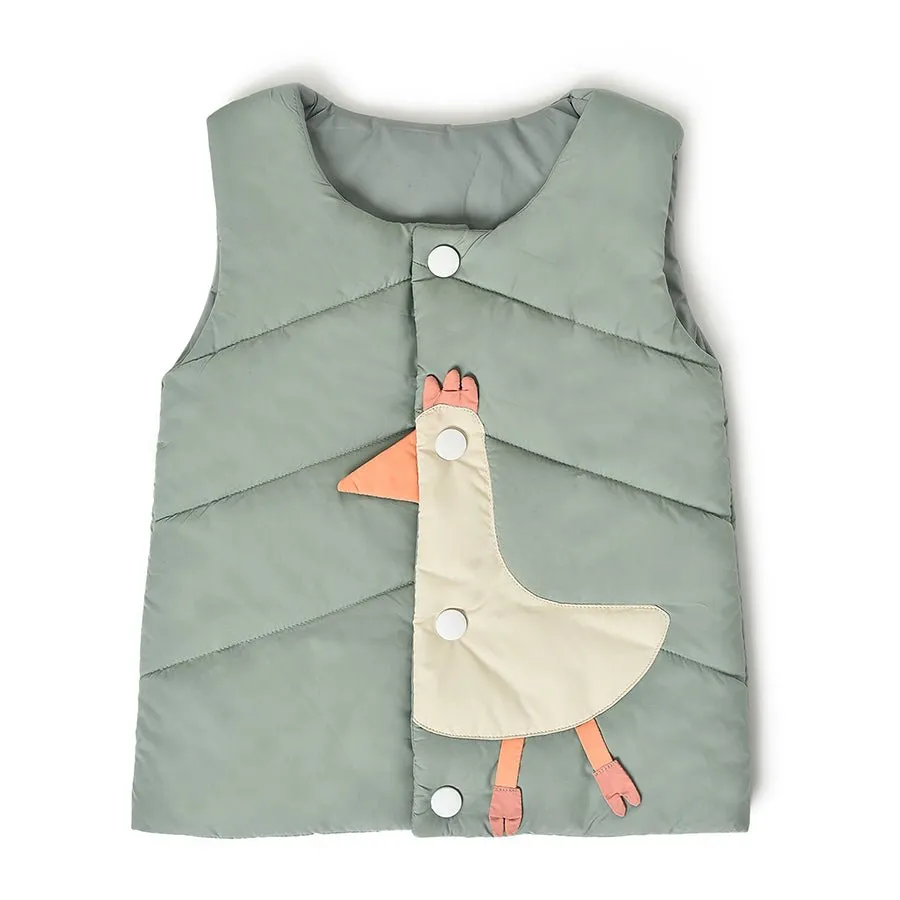 Farm Friends Woven Sleeveless Plain Jacket