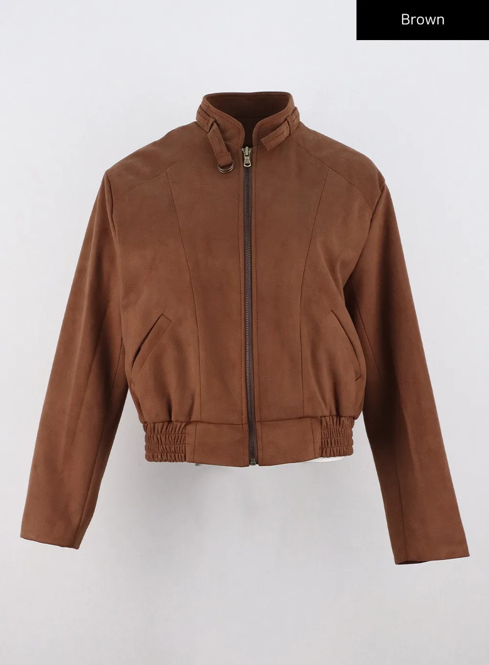 Faux Suede Bomber Jacket CO324