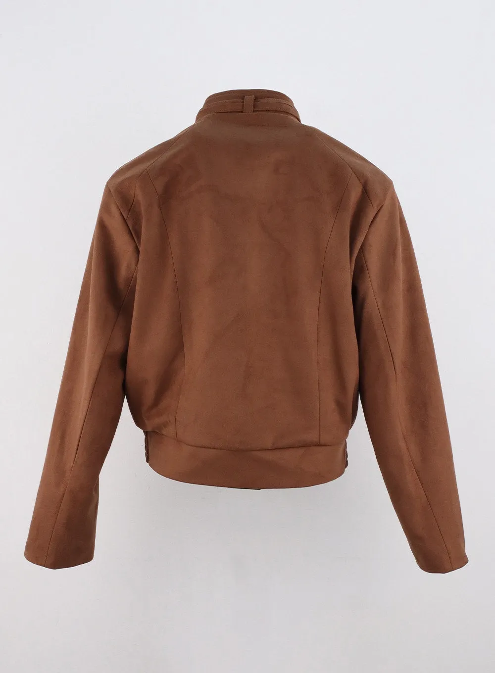 Faux Suede Bomber Jacket CO324