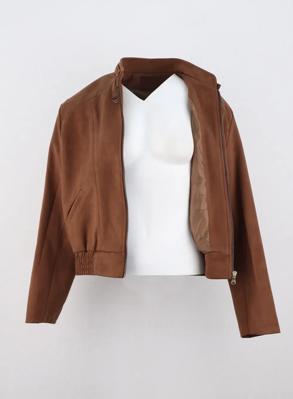 Faux Suede Bomber Jacket CO324