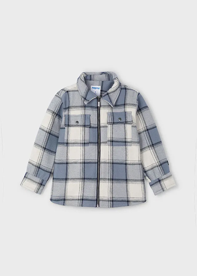 Fleece-Lined Zip Flannel Jacket, 4462