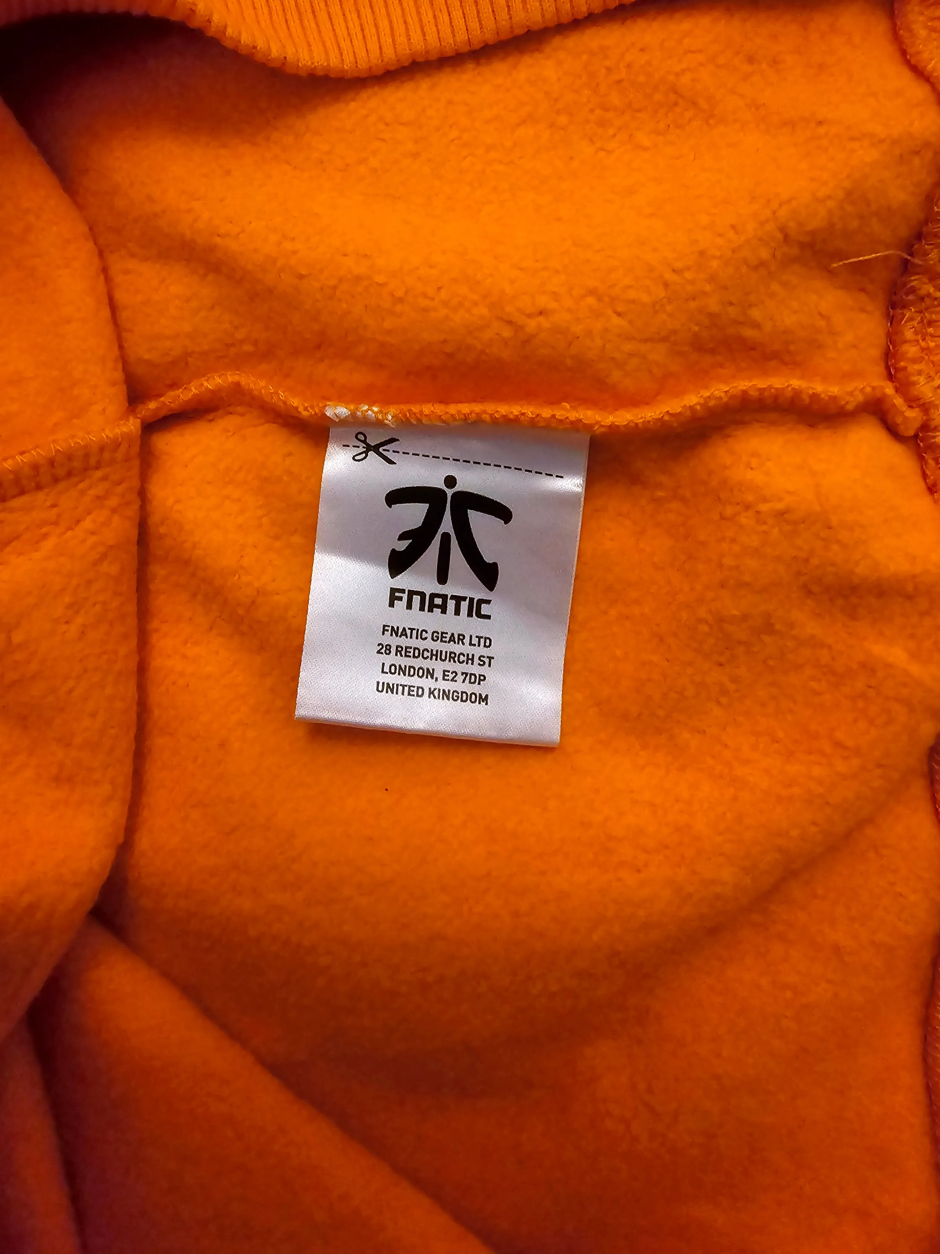 Fnatic Orange Unisex Core Hoodie With Central Logo UK L